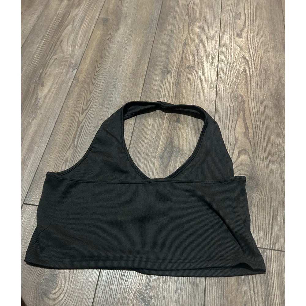 SHEIN Black Halter Crop Top